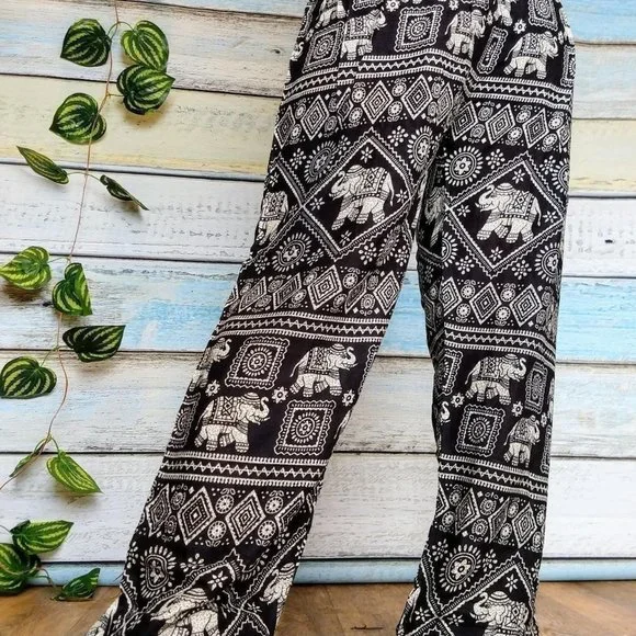 Black and white elephant harem pants - Picture 4 of 4
